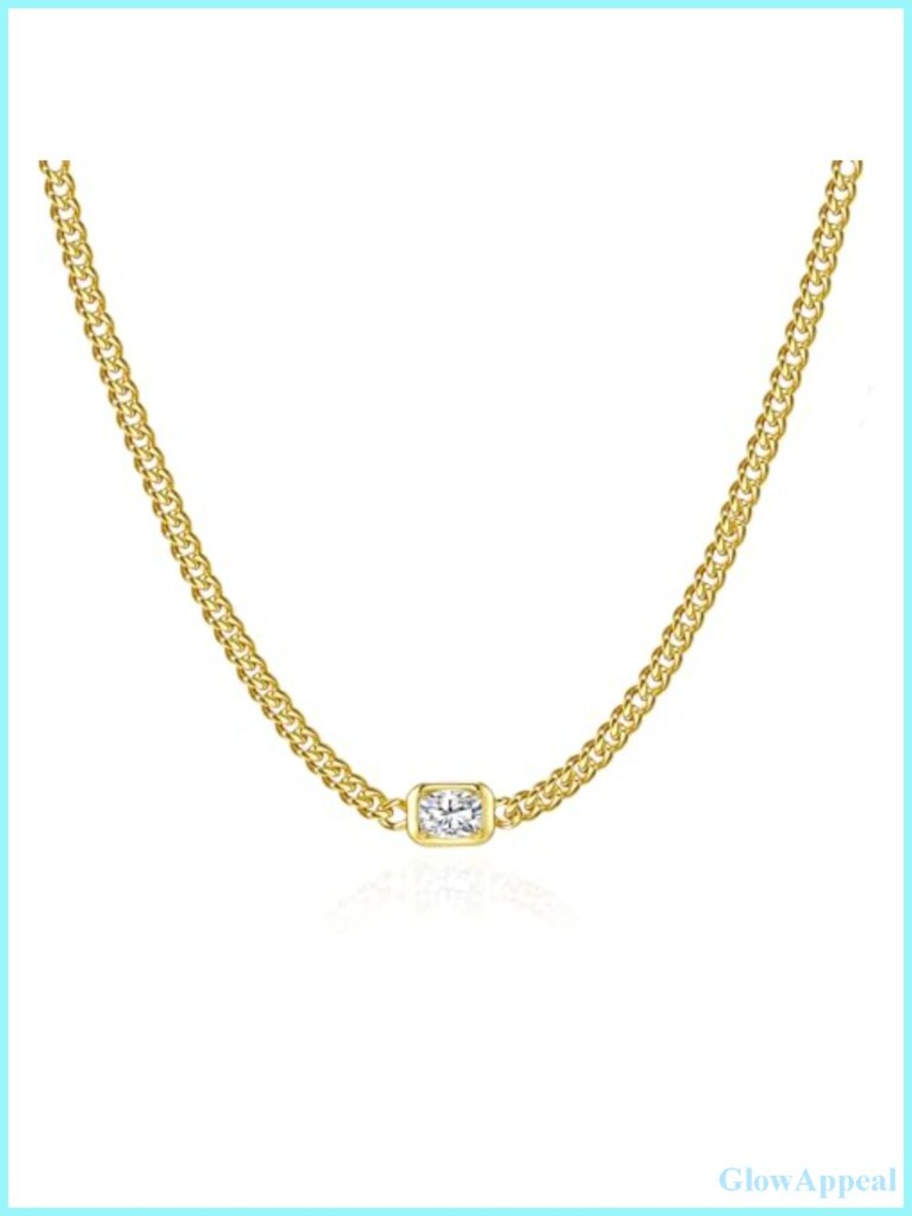 Cuban Link Layered Necklace Set 14K Gold Plated Stainless Steel CZ Choker
